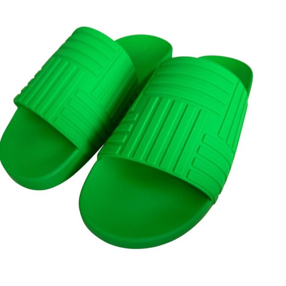 BOTTEGA VENETA 690105 Men\'s Slider‎ Pool Slide Sandals In Green Rubber, sz 45 main image 6